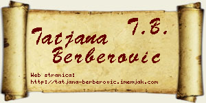 Tatjana Berberović vizit kartica